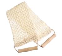 BATHVEVE Exfoliating Back Scrubber Bath Towel Double-sided Natural Sisal Fiber with Wooden Handle Green Bath Back Washer for Shower Body Exfoliating Cloth Spa Use