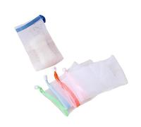 BATHVEVE Exfoliating Soap Saver Pouch 5pcs Bubble Net for Handmade Soap Body Facial Cleaning Tool for Bath and Shower Random Color