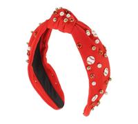 BATHVEVE Fashionable Wide Knotted Headband Pearl Decoration for Women and Girls Soft Fabric Hair Accessories Stylish Baseball Design for Casual Wear