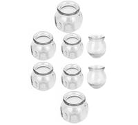 BATHVEVE Glass Cupping Massage Cups Set for Smooth Muscle Relaxation and Effective Body Massage 8pcs Vacuum Cup Kit for Body Therapy and Meridian Clearing