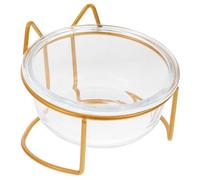 BATHVEVE Glass Pet Bowl for Cats with Tilted and Raised Design, for Food Storage and Water Storage, Slant Shape for Comfortable Feeding and Neck Protection