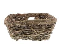 BATHVEVE Hamster House Grass Woven Pet Nest with Stable Plastic Material, Adorable Nest Design Suitable for Small Animals like Rabbits and Guinea Pigs, Pastoral Style Pet Bed