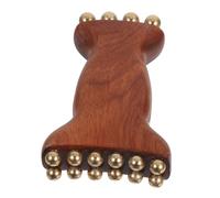 BATHVEVE Handcrafted Wood Facial Massager Tool with Brass Beads for Acupoint Stimulation and Gentle Skin Care, for Skincare and Beauty Treatments, Natural Wooden Face Massager