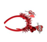 BATHVEVE Heart Headband That Stays in Place Stylish and Versatile Accessory Valentines Day with Red Glitter Felt for Gatherings and Party Celebrations
