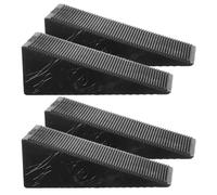 BATHVEVE Heavy Duty Rubber Wheel Chocks 4pcs Set for Rv and Vehicles with Non-slip Stability and Lightweight Design, for Emergency Roadside Stops and Garages Black