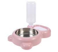 BATHVEVE Household Cat Bowl with Elevated Tilted Design, Bite-resistant Pp and Stainless Steel Material, Protecting Pet's Neck Health, Suitable for Dogs and Rabbits