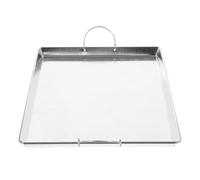 BATHVEVE Iron Steaming Plate with Handle for Home Use, Rectangle Metal Steamer Tray Suitable for Picnic and Camping, Silver Steamed Vermicelli Roll Pan, Sturdy Iron Material for Efficient