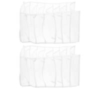 BATHVEVE Jeans Clothes Storage Fabric Organizer White 2pcs Drawer with 7-grid Compartment Design, Large Capacity Foldable to Drawer Space Utilization for Wardrobe
