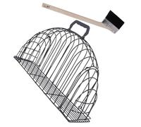 BATHVEVE Lightweight Metal Cat Bath Cage with Brush for Grooming and Nail Trimming, Black Cat Grooming Shower Cage with Good Air Permeability, for Bathing and Shop Use