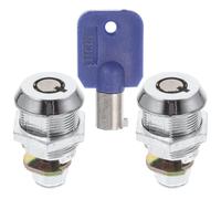 BATHVEVE Mm Tubular Cam Lock Heavy Duty Iron and Plastic Construction, Easy to Install 2pcs with Key Removable Only in Locked Position, for Random Color for Wooden Doors and Enclosures