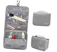 BATHVEVE Multifunctional Portable Large Capacity Hanging Wash Bag Foldable Toiletry Organizer with Hook Light Grey Multi Pockets Cosmetic Bag for Travel Business