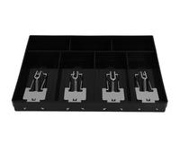 BATHVEVE Multiple Compartment Cash Register Tray Plastic Money Drawer with Metal Clip for Retailers Supermarkets Stores Restaurants Easy-clean Cashier Box Organizer for Bills and Coins