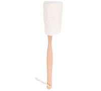 BATHVEVE Natural Loofah Back Scrubber with Wooden Handle for Body Cleaning and Exfoliating, Beige Bath Back Scrubber Sponge Suitable for Shower and Bathing