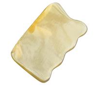BATHVEVE Natural Yellow Cattle Horn Smooth Surface and Ergonomic Design Gua Sha Board Multifunction Scrapping Massager for Face and Head, for Home and Work Use