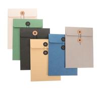 BATHVEVE Paper File Pouches Protect from Curling and Damage 6pcs with String Button Design Product Accessories Thick Material Large Capacity File Document Organizers Suitable for Home and