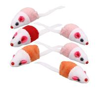 BATHVEVE Plush Mouse Cat Toy with Sound 6pcs Soft Mini Stuffed | Interactive Playthings for Cats and Kittens at Home, Helps Keep Pets Active, Supports Bonding and Focus Random Color