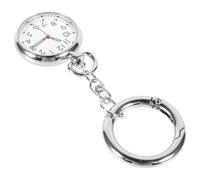 BATHVEVE Pocket Watch Glass Cover Nurse Stainless Steel with Quartz Movement, Keychain Design Sturdy Hanging Watch Suitable for Work Clothes and Holiday Gift for Nurses and Doctors