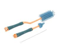 BATHVEVE Portable Bottle Brush Set with Silicone Straw Cleaner for Bottles Multi-function Household Brush Cleaner Can Be Washed with Hot Water Removes Stubborn Stains