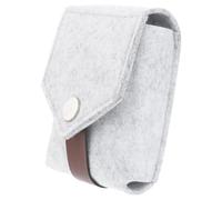BATHVEVE Portable Cosmetic Makeup Pouch with Built-in Small Mirror, Felt and Acrylic Material, for Travel and Outdoor Activities Like Hiking and Camping, Stylish Lipstick Storage Bag
