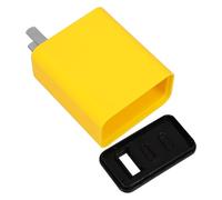 BATHVEVE Portable Hidden Cash Storage Box in Yellow Plastic, Discreet Fake Power Adapter Style for Travel and Office Use, Secure Small Jewelry Container and Safe Storage Holder