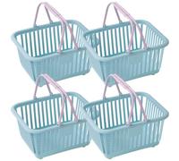 BATHVEVE Portable Storage Baskets Easy to Carry with Handles 4pcs Small Organizer Bins Made of Sturdy Pp Material, Smooth for Bathroom, Kitchen Or Storage