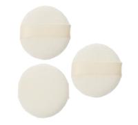 BATHVEVE Powder Puff White Ultra Soft Cotton and Plush 3 Pcs Secure Hold and Even Application Dusting Powder Puff Suitable and Applying Liquid Foundation for Body and Face