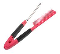 BATHVEVE Professional V Shaped Hair Straightener Comb for Women, Foldable Hairstyle Hairdressing Tool in Rose Red, Salon Hair Comb for Haircut and Styling