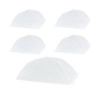 BATHVEVE Protective Net with Smooth Edges Foldable 5pcs Cuisine Food Covers Mesh Folding Dish Covers for Birthday Parties and Family Reunions