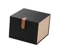 BATHVEVE Purple Clay Tea Cup Packaging Box Set Leather Strap Blue Fabric Case 11x11x10cm Storage Holder for Tea Cups and Giving
