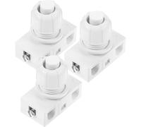 BATHVEVE Push Button Self-reset Momentary Abs and Copper Material 3pcs White with Screw on Design, Easy Installation for Light and Appliances for Audiovisual and Ocean Industry Use