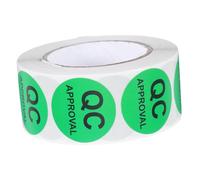 BATHVEVE Qc Round Adhesive Labels Stickers for Quality Control, Shipping and Inventory Status, Self-Adhesive Black Text Stickers for Warehouse Production Inspection