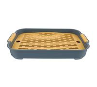 BATHVEVE Rectangular Bunny Litter Box Anti-Fall Small Pet Cage Toilet Potty for Rabbit Hamster Guinea Pig Training Clean Equipment in Sea Blue