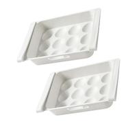 BATHVEVE Refrigerator Storage Boxes and 12-grids Drawer Type Design Plastic 2pcs with Large Capacity for Keeping Eggs Fresh and Organizing Fridge Efficiently