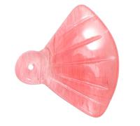 BATHVEVE Retro Hand Engraved Fan Shape Jewelry Accessory Natural Jade Pendant for DIY Necklace Bracelet Making Safe Durable Jewelry Parts Red Watermelon Crystal