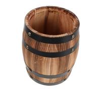 BATHVEVE Retro Wooden Utensil Holder Vintage Cutlery Organizer for Chopsticks Spoons Forks Elegant Barrel Shaped Kitchen Countertop Storage Bucket Timeless Rustic Spoon and Fork Organizer