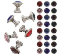 BATHVEVE Rhinestone Leather Rivets 120 Pieces Crystal Studs for Crafting Bags Shoes Hats Clothing Accessories 8Mm Mixed Colour DIY Project