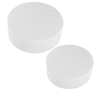 BATHVEVE round Foam Cake Models in White for Cake Decorating Practice 2pcs Portable and Manual Homework Tools for Beginners and Families in Dessert Making and Baking