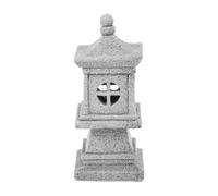 BATHVEVE Sandstone Pagoda Figurine Miniature Lantern Sculpture Zen Asian Elegant Garden Ornament Promotes Tranquil Atmosphere Can Be Opened to Place Light Bead for Fairy Garden Decoration