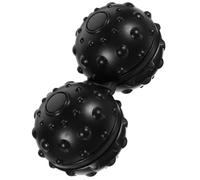 BATHVEVE Silicone Peanut-Shaped Body Massager for Spine and Haunch Relief, Improving Posture and Mobilising Joints with Delicate Design Black Massage Ball for Muscle Relaxation