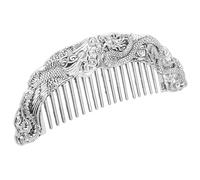 BATHVEVE Silver Dragon Vintage Craft Comb Alloy Material Decorative Piece Massage Feature, Travel and Shower Comb for Styling and Grooming Hair