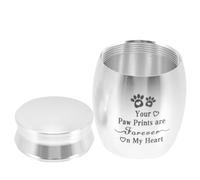 BATHVEVE Silver Stainless Steel Mini Cremated Box Ashes Urn for Pet and Cat, Easy to Carry and Use, Simple Style Memorial Keepsake Suitable as Comforting Gift