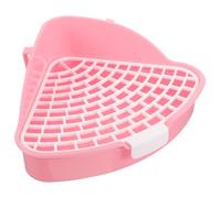 BATHVEVE Small Animal Triangle Litter Box Pink Corner Toilet Potty Trainer for Rabbits Guinea Pigs Chinchillas - Pet Cage Toilet Training Aid