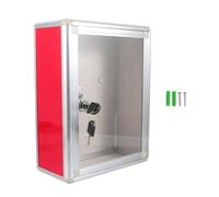 BATHVEVE Suggestion Box Heavy Duty Letter Box with Secure Lock Red Aluminum and Wall Mounted Design for Complaint and Letter Storage for Office and Government Use