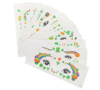 BATHVEVE Temporary Tattoos Unique Irish Party Look Shamrock Face Stickers 12 Sheets St Patricks Day with Comfortable Pvc Material for Parade and Festive Atmosphere