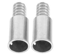 BATHVEVE Threaded Tip Replacement Silver Extension Pole Adaptor 2pcs for Mop and Broom Handle with Precision American Thread Design, Stable Iron Connection for Household Cleaning