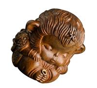 BATHVEVE Vintage Woodcarving Monkey Incense Holder Small Tabletop Ornament for Home Office Meditation Relaxation Aromatherapy Random Color