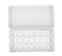 BATHVEVE Watercolour Palette Tin with Plastic Paint Pans, Iron Storage Box for Watercolour Paint, Easy to Carry, Keeps Desk Clean and Organised for Painting and Learning Art