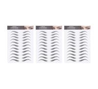BATHVEVE Waterproof 6D Hair-Like Eyebrow Stickers Temporary Fake Brow 3Pcs Pack Natural Makeup Brow Sticker for Women and