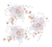 BATHVEVE Wedding Hair Accessories and Cloth Material Bridal Flower Hair Clips 3pcs with Imitation Pearls Elegant Adds Style and Grace for Women, for Parties and Proms