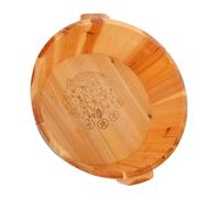 BATHVEVE Wooden Foot Bath Bucket 36cm Diameter 16cm Height Pedicure Foot Soak Tub Home Spa Solid Wood for Relaxation